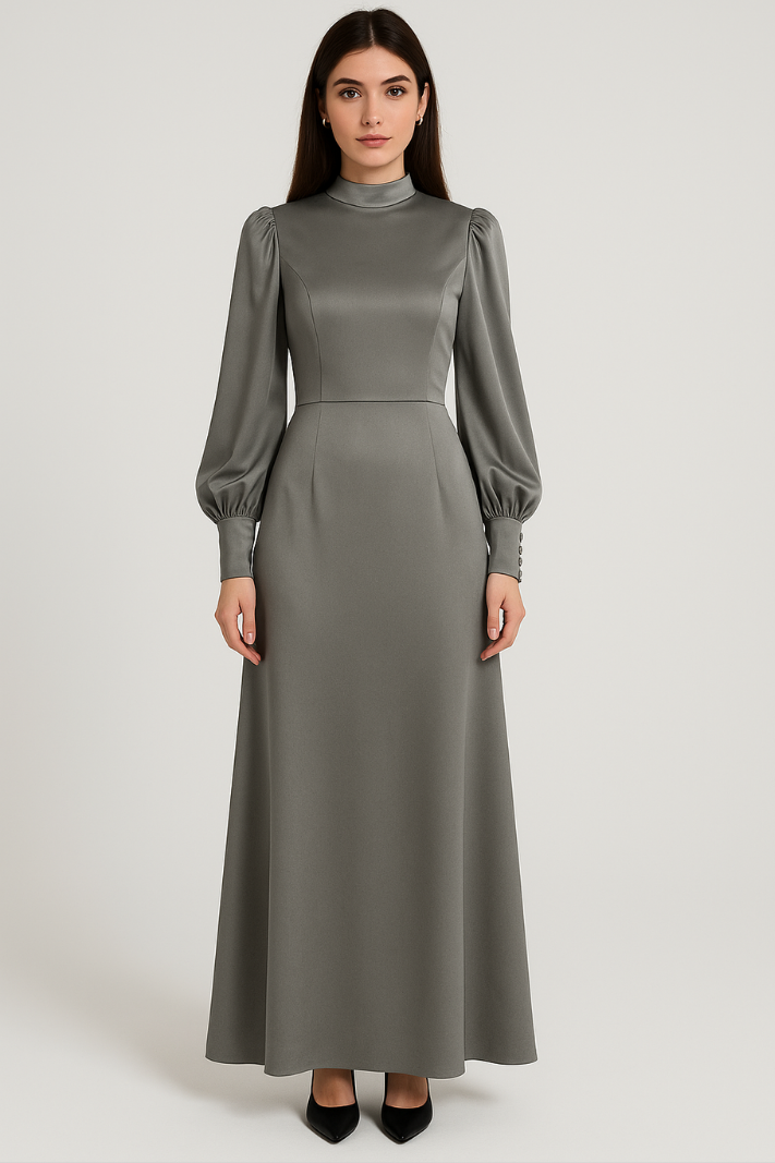 Elegante geplisseerde maxi jurk