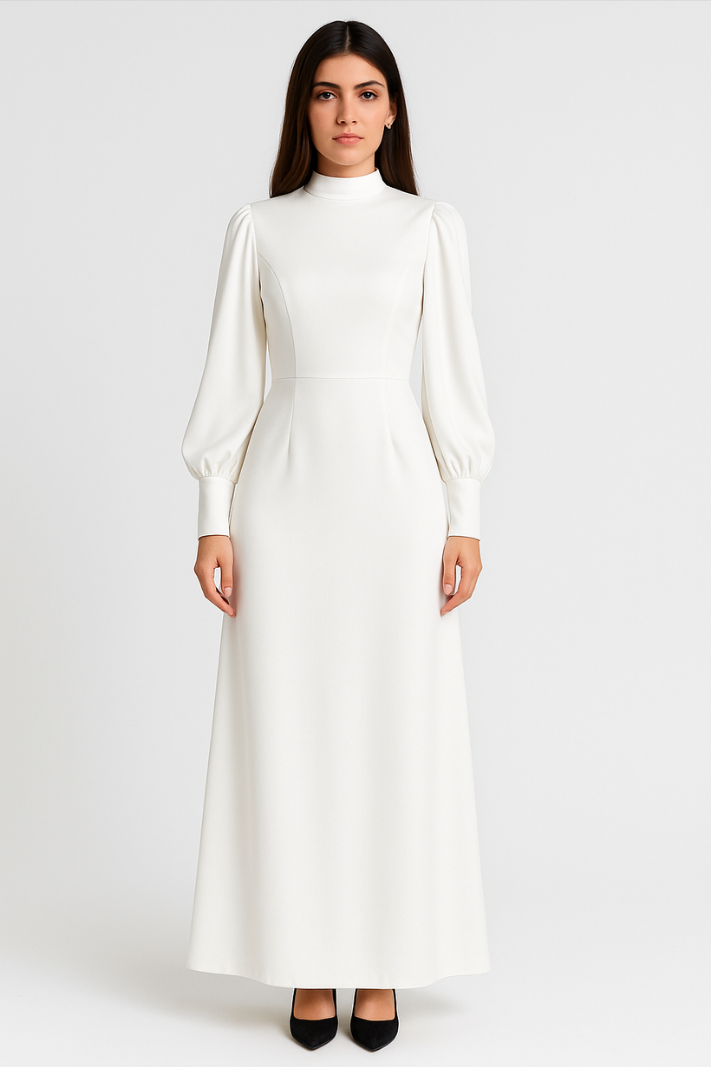Elegante geplisseerde maxi jurk