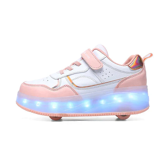Kinder LED Rollerschoenen met Inklapbare Wielen en Lichtgevende Zool