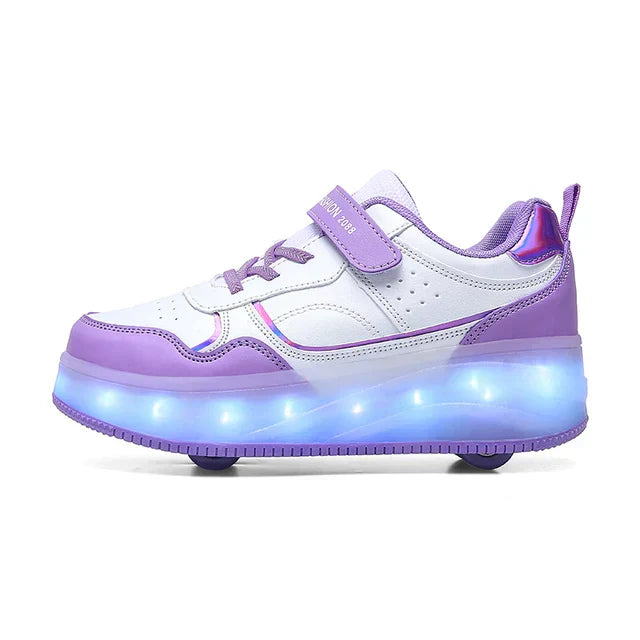 Kinder LED Rollerschoenen met Inklapbare Wielen en Lichtgevende Zool