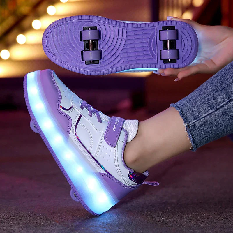 Kinder LED Rollerschoenen met Inklapbare Wielen en Lichtgevende Zool