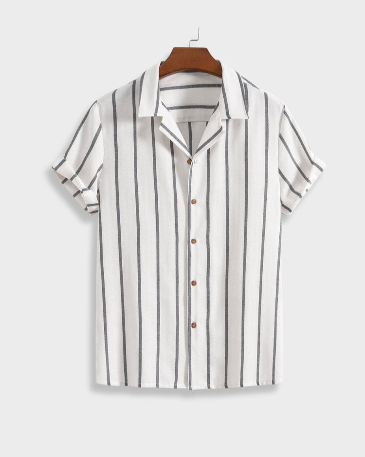 Gestreepte Heren Zomerset met Shirt en Broek van Ademend Katoen