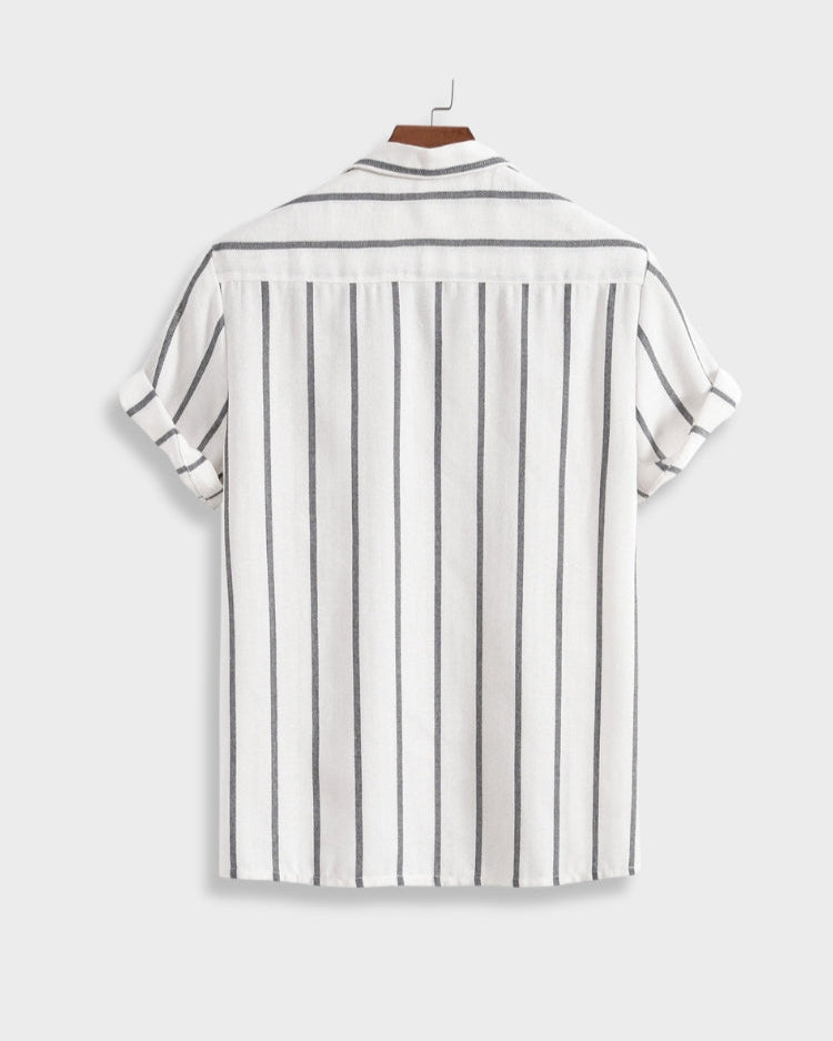 Gestreepte Heren Zomerset met Shirt en Broek van Ademend Katoen