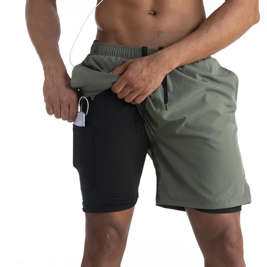 Hardloopshorts met binnenbroek & telefoonzak – Ultiem comfort en bewegingsvrijheid