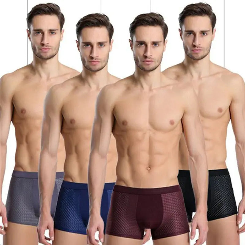 4-Pack Heren Boxers van Bamboe – Ademend en Zacht Ondergoed