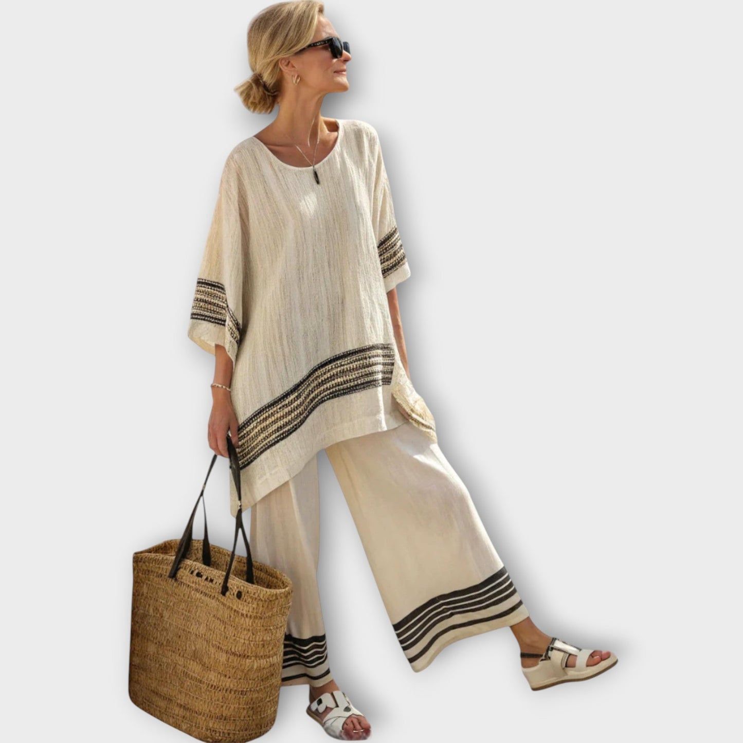 Zomerse Dames Co-ord Set met Wijde Broek en Luchtige Top