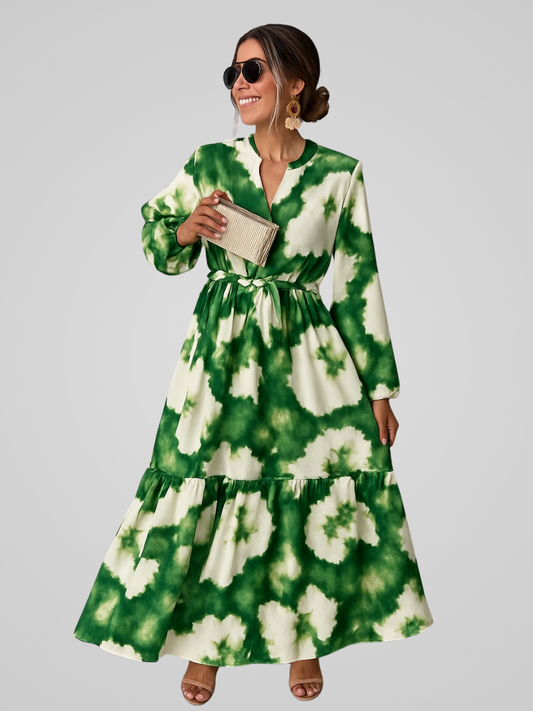 Groene bohemian maxi jurk dames