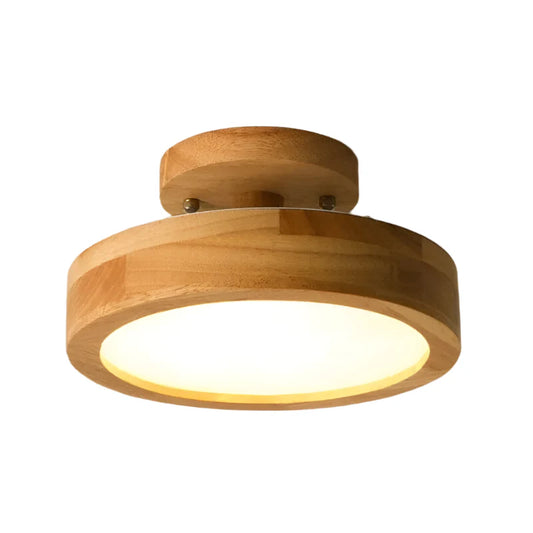 Moderne Plafondlamp van Hout met LED – Stijlvolle Verlichting