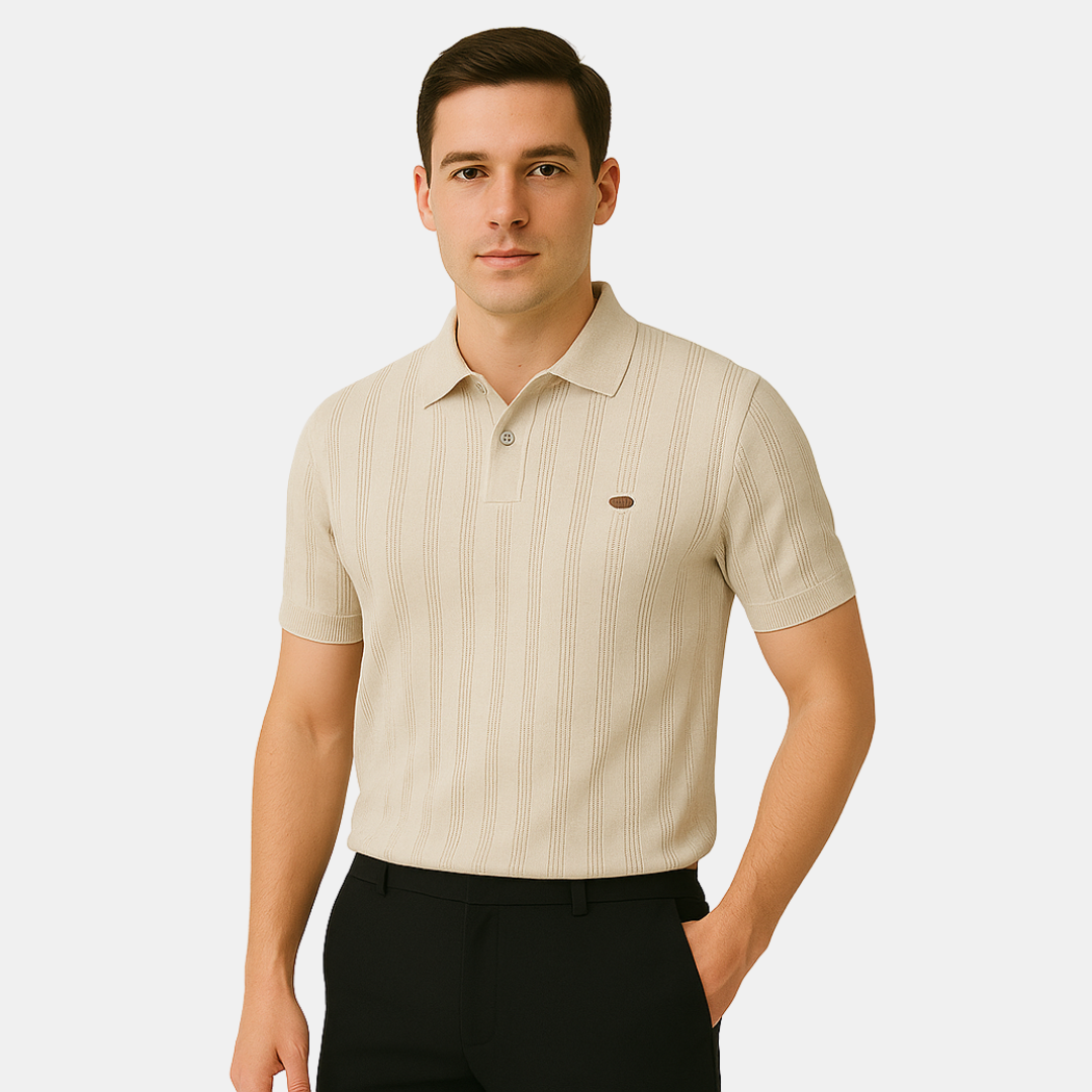 Gestreepte Herenpolo met Kraag en Tijdloze Look – Comfort & Stijl Gecombineerd