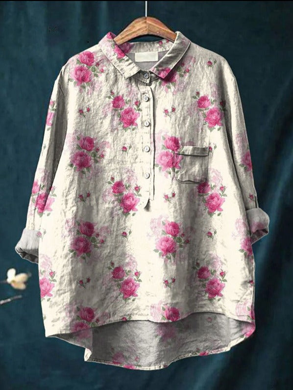 Zomerse Bloemenblouse met Losse Pasvorm