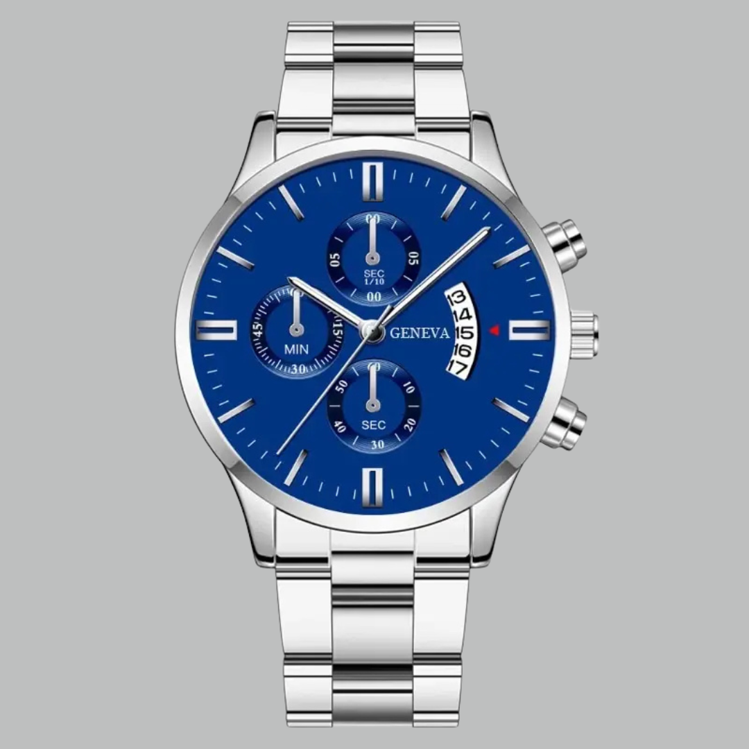 Luxury Men’s Quartz Watch – Stainless Steel & Scratch-Resistant