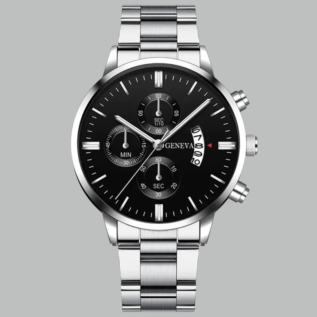Luxury Men’s Quartz Watch – Stainless Steel & Scratch-Resistant