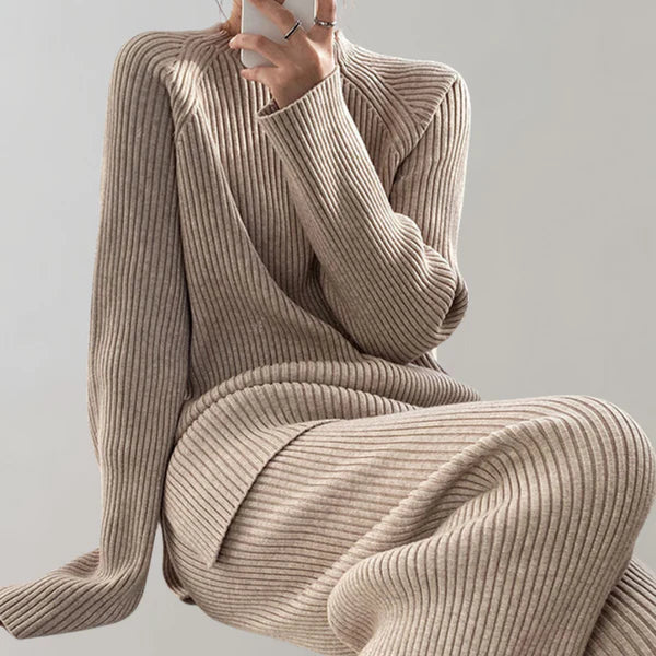 Geribde dames set met stretch