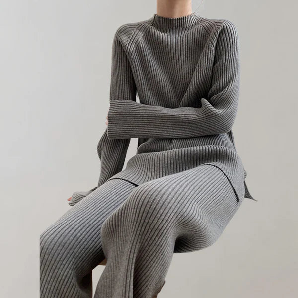 Geribde dames set met stretch