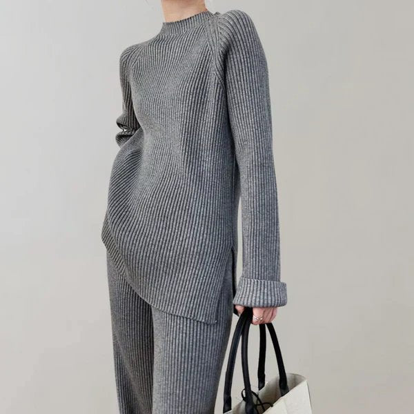 Geribde dames set met stretch