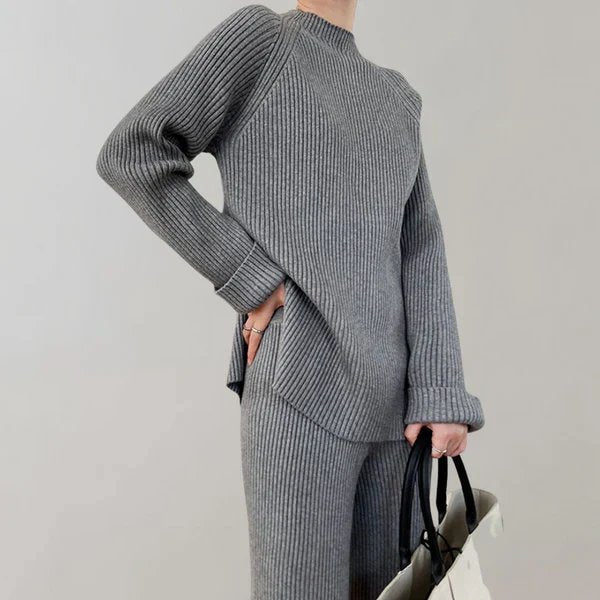 Geribde dames set met stretch