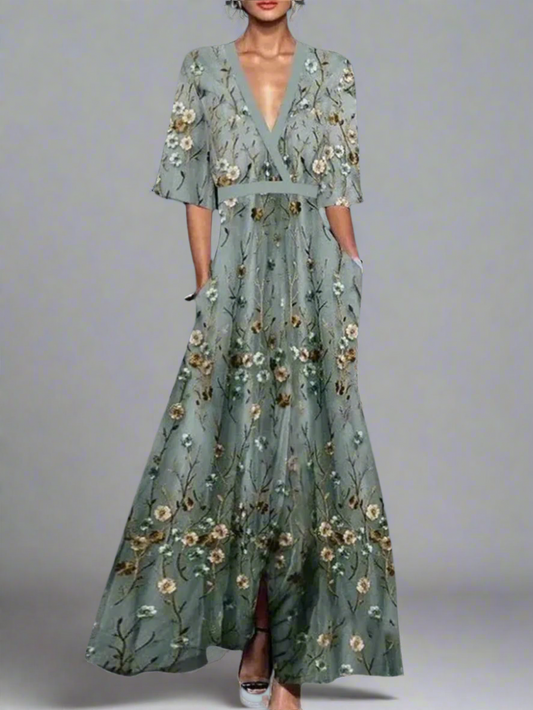 Zomerjurk met V-Hals voor Dames – Licht & Elegante Pasvorm