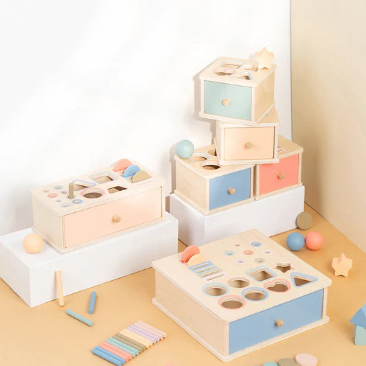 Houten Montessori Speelbox voor Baby’s en Peuters