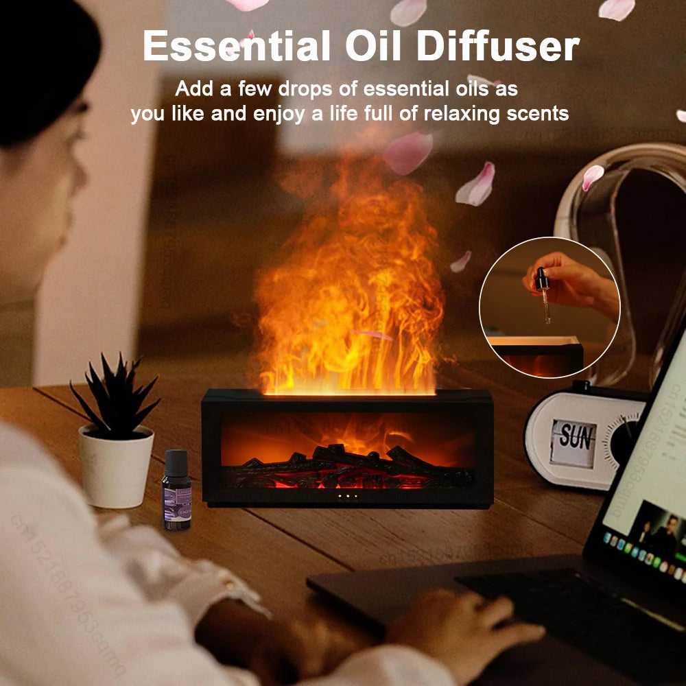 Flame Aroma Diffuser met LED & Afstandsbediening - Essentiële Olie Vernevelaar-Novormo