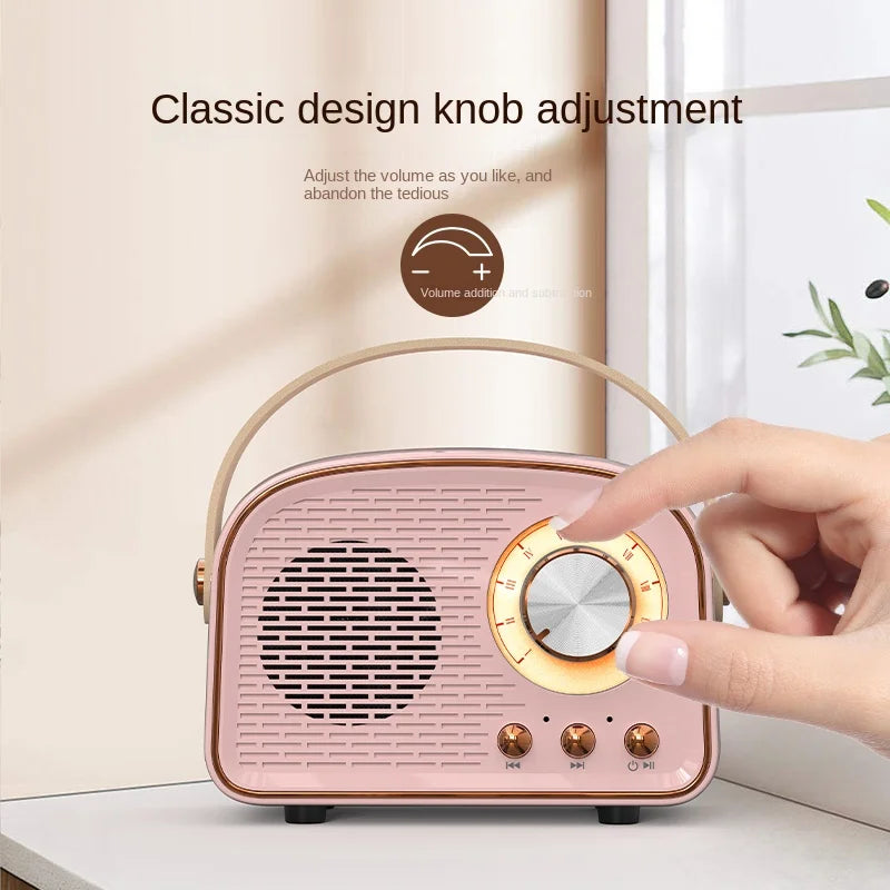 Retro Mini Bluetooth Speaker - Draagbaar met Klassieke Stereo-Novormo