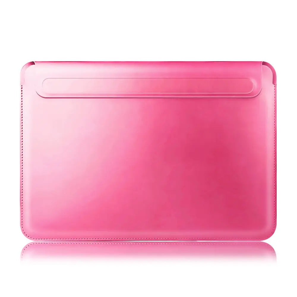 Luxe Leren Laptop Sleeve met Magnetische Sluiting & Standaard-Novormo