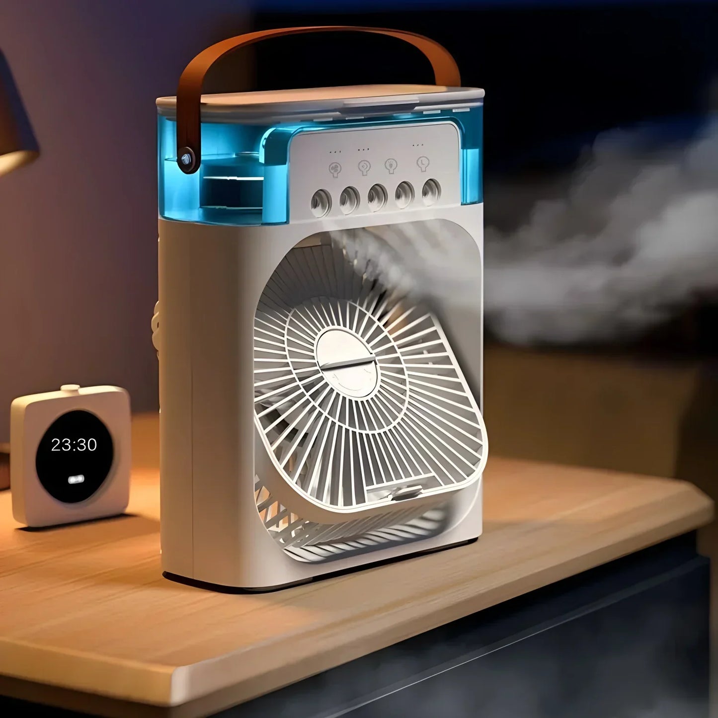 3-in-1 Mobiele Aircooler met Ventilator, Bevochtiger en LED-licht