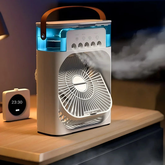 3-in-1 Mobiele Aircooler met Ventilator, Bevochtiger en LED-licht