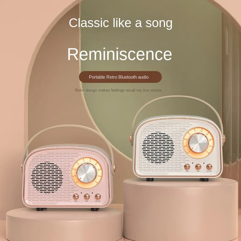 Retro Mini Bluetooth Speaker - Draagbaar met Klassieke Stereo-Novormo