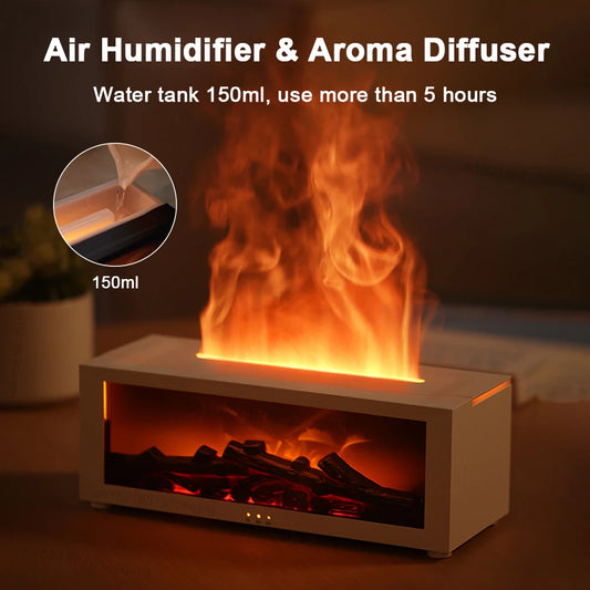 Flame Aroma Diffuser met LED & Afstandsbediening - Essentiële Olie Vernevelaar-Novormo