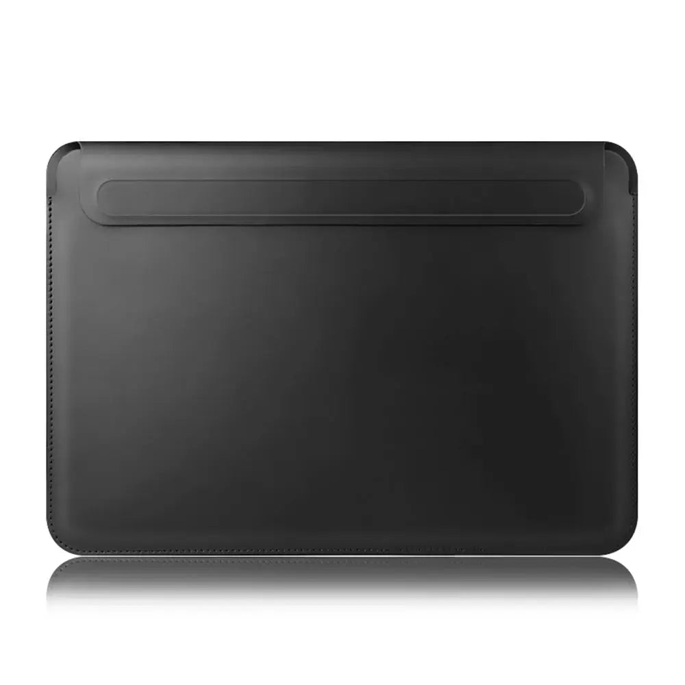 Luxe Leren Laptop Sleeve met Magnetische Sluiting & Standaard-Novormo