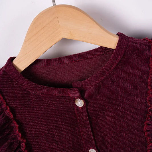 Luchtige Kinderjurk met Ruches en Lange Mouwen – Voor Elke Gelegenheid