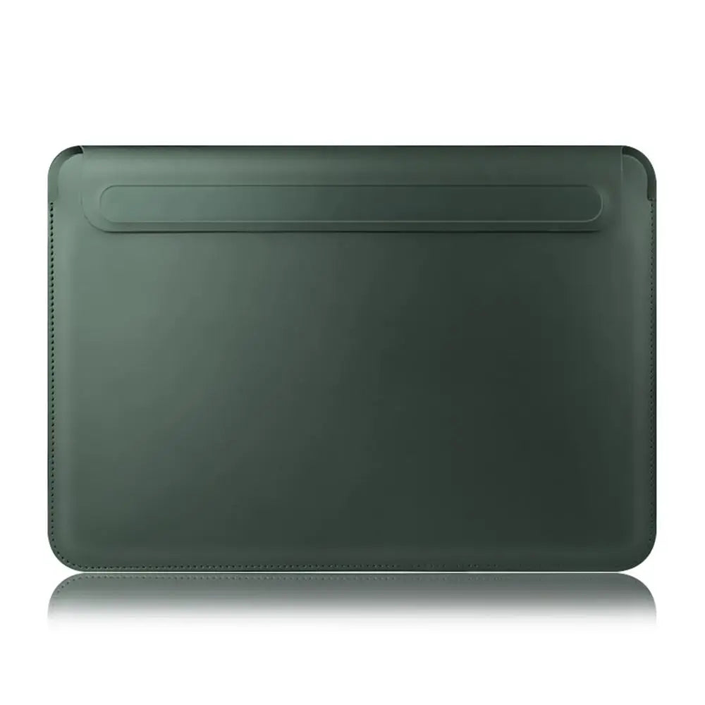 Luxe Leren Laptop Sleeve met Magnetische Sluiting & Standaard-Novormo