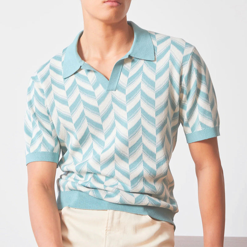 Heren poloshirt met V-hals – modern, ademend en stijlvol