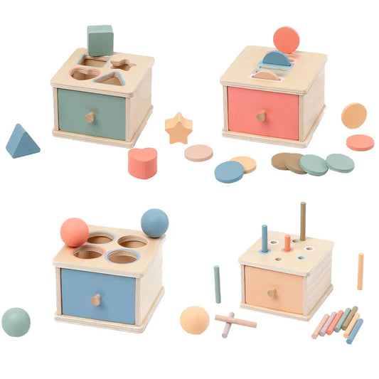 Houten Montessori Speelbox voor Baby’s en Peuters