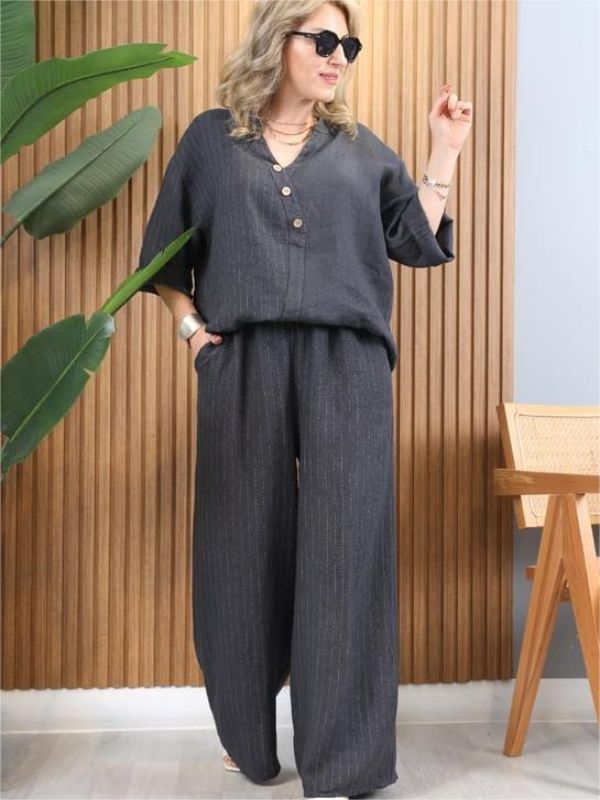 Loungewear Set Dames – Zachte Zomerset met Losse Pasvorm
