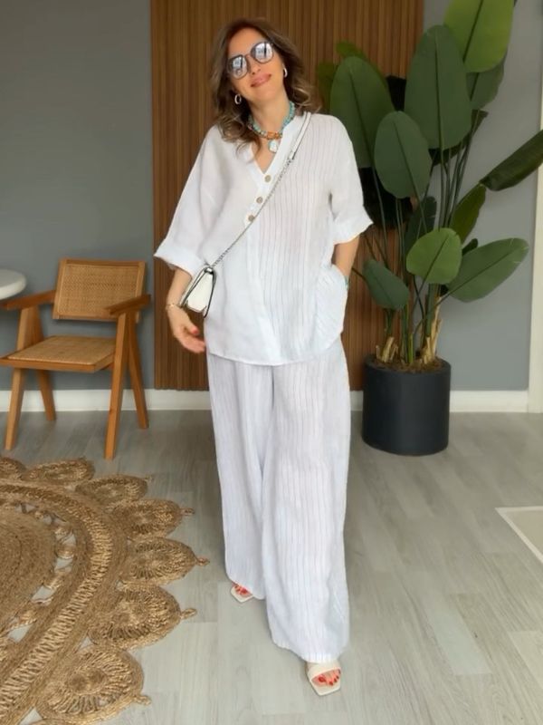 Loungewear Set Dames – Zachte Zomerset met Losse Pasvorm