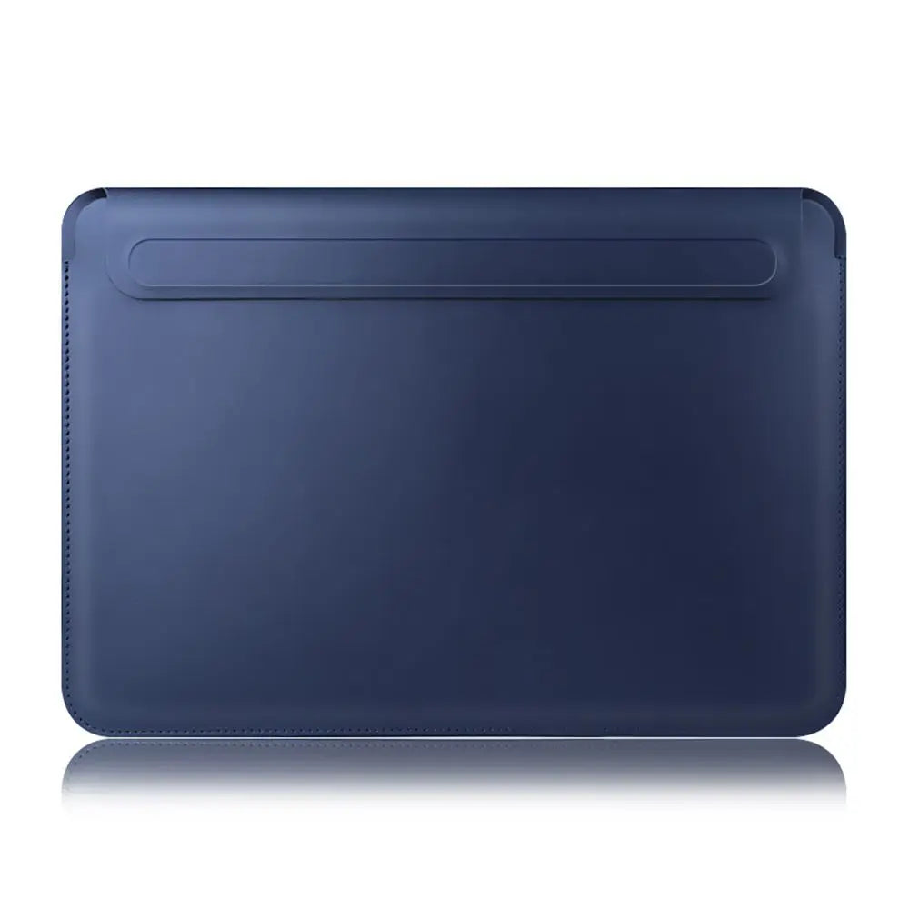 Luxe Leren Laptop Sleeve met Magnetische Sluiting & Standaard-Novormo