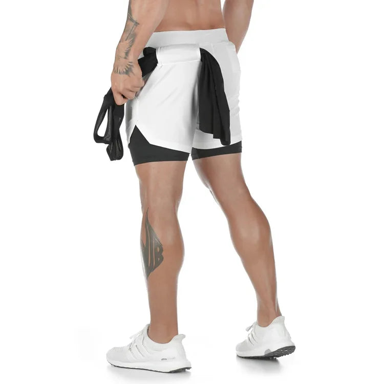 2-in-1 Hardloopshorts voor Heren met Compressiebroek en Ritszak
