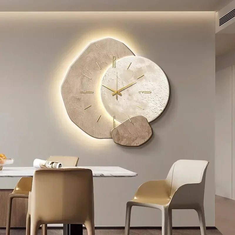 Moderne Decoratieve Wandklok met LED-verlichting