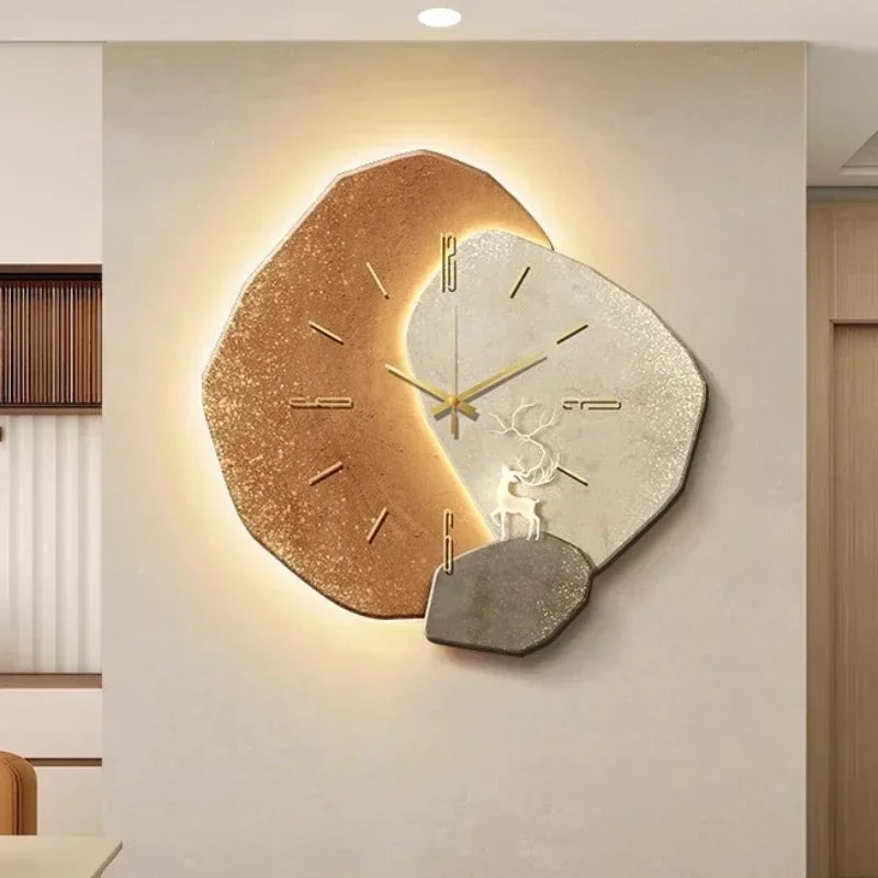 Moderne Decoratieve Wandklok met LED-verlichting