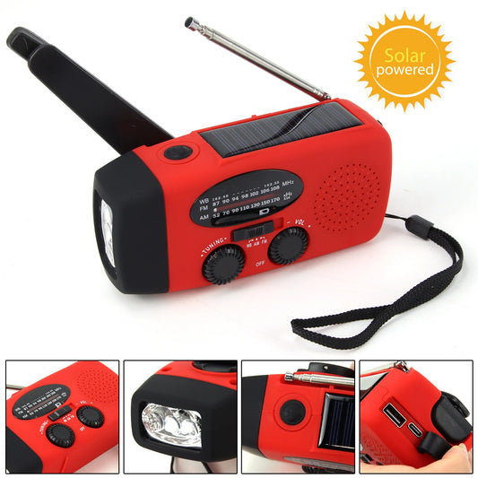 Multifunctionele Solar Hand Crank Radio - Noodweer, Powerbank & Zaklamp-Novormo