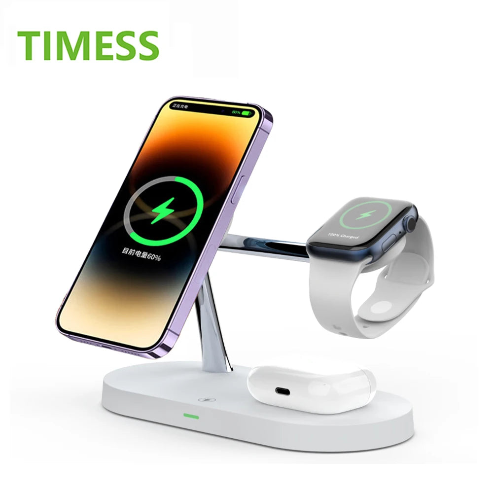 3-in-1 Draadloos Oplaadstation - iPhone, Apple Watch & AirPods Snellader-Novormo