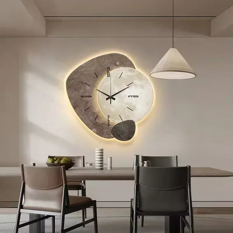 Moderne Decoratieve Wandklok met LED-verlichting