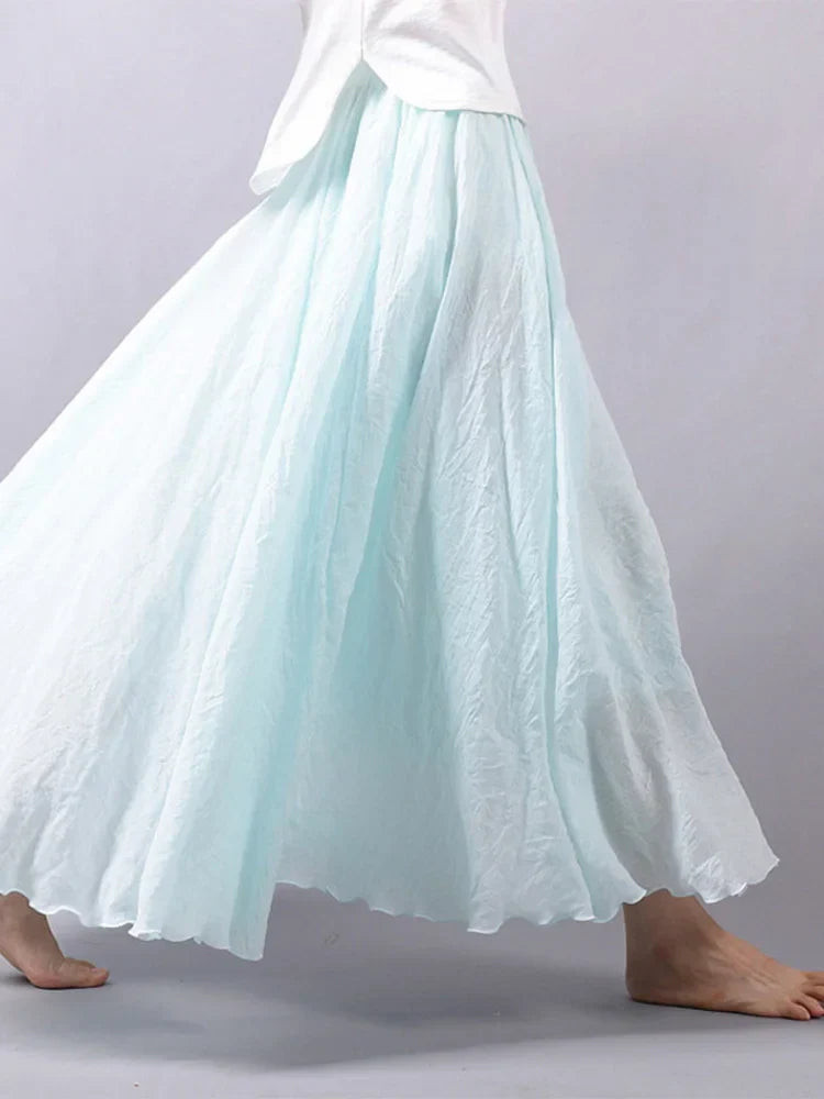 Linnen Maxirok met Hoge Taille voor Dames