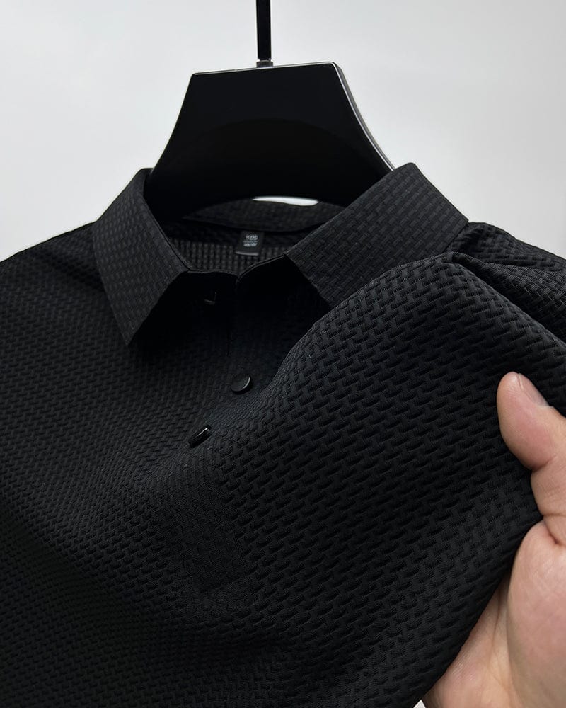Textuurgebreide Polo voor Heren – Slim Fit & Verfijnde Look