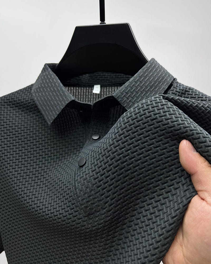 Textuurgebreide Polo voor Heren – Slim Fit & Verfijnde Look