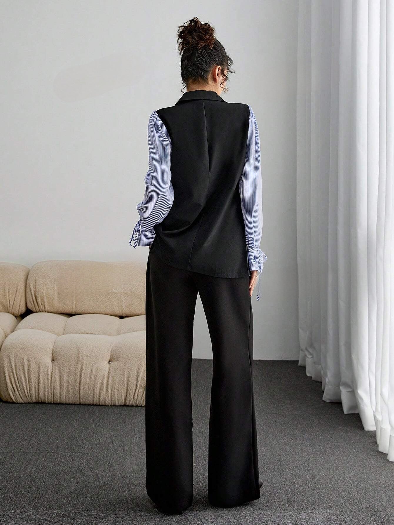 Elegante Enkelrij Blazer met Getailleerde Pasvorm voor Dames