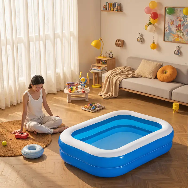 Opblaasbaar Zwembad voor 4 Personen – Gemaakt van Stevig PVC Materiaal