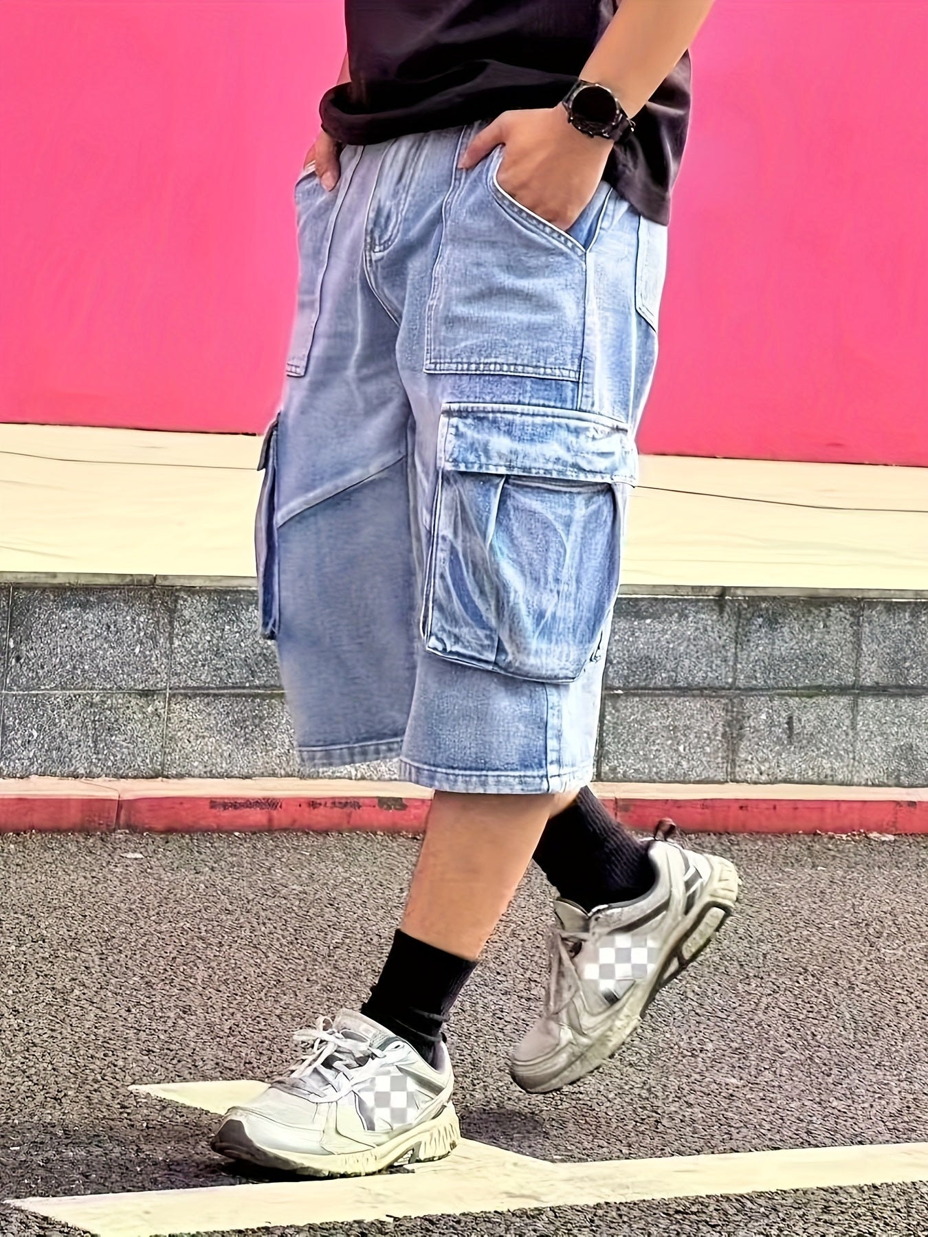 Denim cargo shorts voor heren