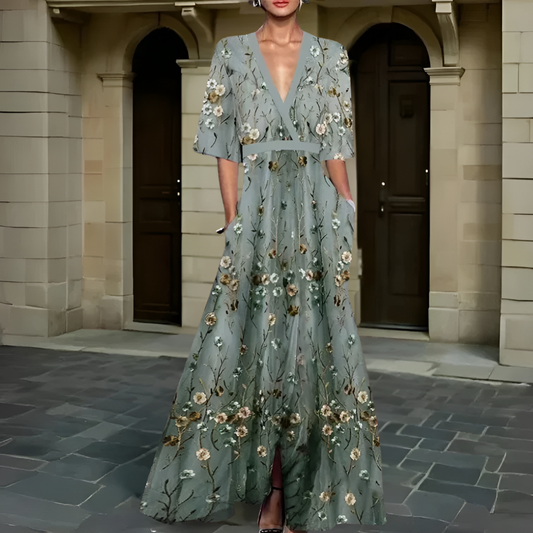 Zomerjurk met V-Hals voor Dames – Licht & Elegante Pasvorm